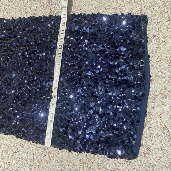 Alice + Olivia Navy Blue Sequin High Neck Mini Dress Womens Size XS - Picture 7 of 7